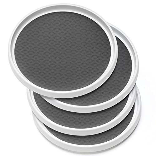 Set of 4, 10 Inch Non-Skid Lazy Susan Organizers - Turntable Rack for Cabinet, Pantry Organization and Storage, Kitchen, Fridge, Bathroom Makeup Vanity Countertop, Under Sink Organizing, Spice Rack - My Kitchen Products