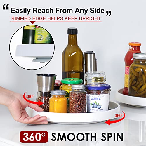 Set of 4, 10 Inch Non-Skid Lazy Susan Organizers - Turntable Rack for Cabinet, Pantry Organization and Storage, Kitchen, Fridge, Bathroom Makeup Vanity Countertop, Under Sink Organizing, Spice Rack - My Kitchen Products
