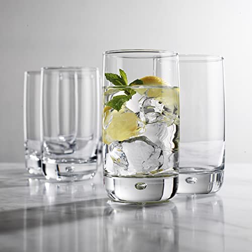 Set of 4 Highball Glasses 16 Oz Collins Cocktail Drinking Glass Cups, Bubble Base Glassware for Water, Juice, Cocktails, Beer Pint Glasses, Modern Basic Tumblers. - My Kitchen Products