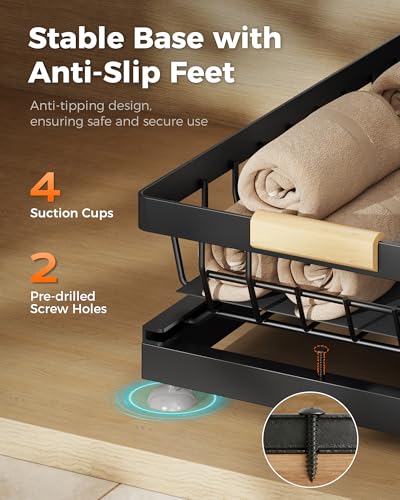 Sevenblue 3 Pack Under Sink Organizer, Height Adjustable 2 Tier Pull-Out Metal Under Kitchen Sink Organizer, Multi-Purpose Storage Shelves for Kitchen Bathroom Cabinet, Black - My Kitchen Products