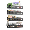 Sevenblue 4 Pack Strong Magnetic Spice Rack for Refrigerator, Multipurpose Magnetic Shelf for Fridge with 4 Hooks for Kitchen and Bathroom Organization, Black - My Kitchen Products
