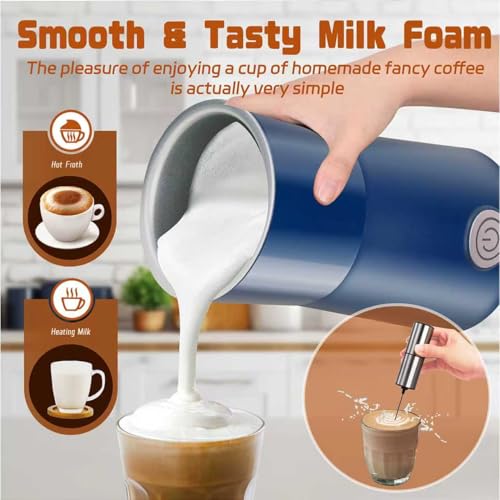 Seydere Simple Milk Frother, 2 in 1 Milk Steamer and Frother, Electric Milk Steamer, Milk Warmer and Hot Milk Foam Maker for Latter, Macchiato, Cappuccinos，Blue - My Kitchen Products