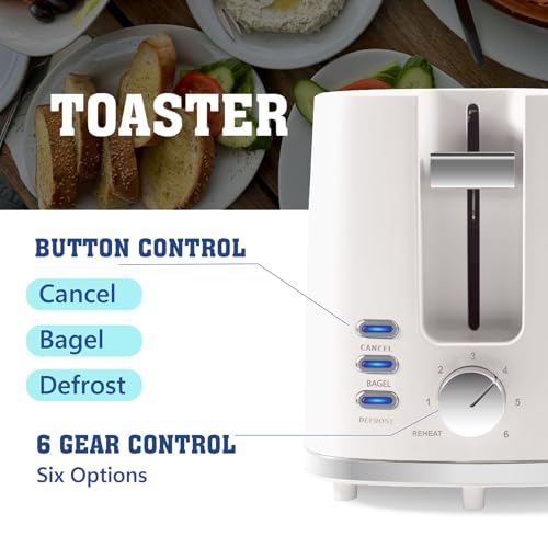 Seydere Toaster 2 Slices, Toasters Wide Slot, Bread Toaster with Cancel, Bagel, Defrost Function, Bagel Toasters with Removable Tray & 6 Temperature Settings, Beige - My Kitchen Products