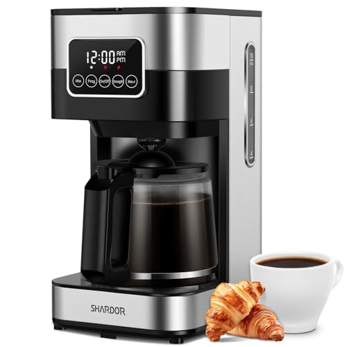 SHARDOR 10-Cup Programmable Coffee Maker, Regular & Strong Brew Drip Coffee Machine for Home and Office, Auto Shut Off, Permanent Filter, Silver - My Kitchen Products