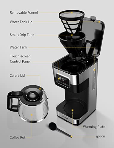 SHARDOR 10-Cup Programmable Coffee Maker, Regular & Strong Brew Drip Coffee Machine for Home and Office, Auto Shut Off, Permanent Filter, Silver - My Kitchen Products