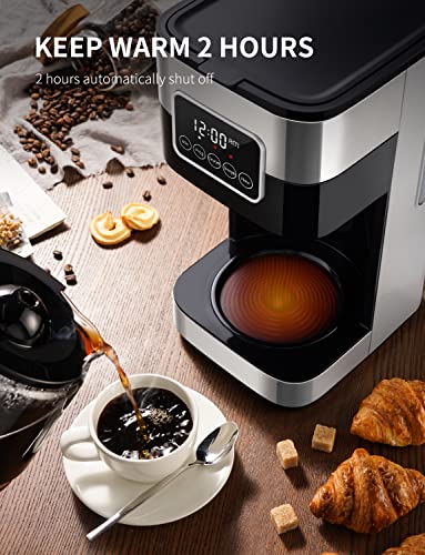 SHARDOR 10-Cup Programmable Coffee Maker, Regular & Strong Brew Drip Coffee Machine for Home and Office, Auto Shut Off, Permanent Filter, Silver - My Kitchen Products