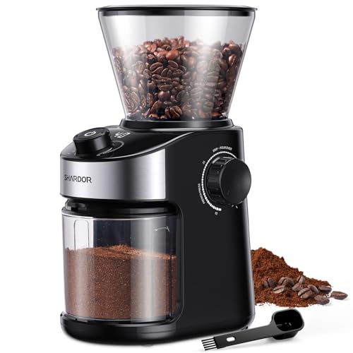SHARDOR Burr Coffee Grinder Electric with 32 Grinding Sizes 4.0, Coffee Grinders for Home Use with 40 Seconds Adjustable Electronic Timer, Coffee Bean Grinder with Chamber Cleaning Button,Black - My Kitchen Products