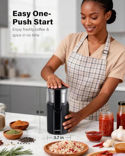 SHARDOR Coffee Grinder Electric, Spice, Herb, Grinder for Coffee Bean Spices and Seeds with 2 Removable Stainless Steel Bowls, Black - My Kitchen Products