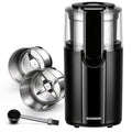 SHARDOR Coffee Grinder Electric, Spice, Herb, Grinder for Coffee Bean Spices and Seeds with 2 Removable Stainless Steel Bowls, Black - My Kitchen Products