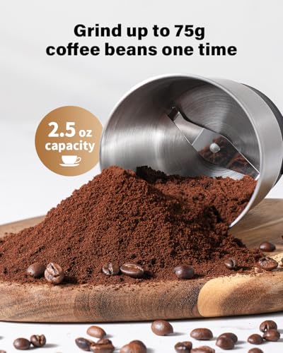 SHARDOR Coffee Grinder Electric, Spice, Herb, Grinder for Coffee Bean Spices and Seeds with 2 Removable Stainless Steel Bowls, Black - My Kitchen Products