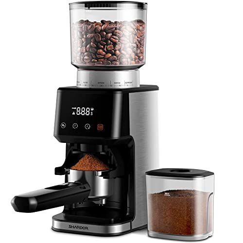 SHARDOR Conical Burr Espresso Coffee Grinder Electric with Precision Timer 2.0, Touchscreen Adjustable Burr Mill with 51 Precise Settings for Home Use, Anti-static, Stainless Steel - My Kitchen Products