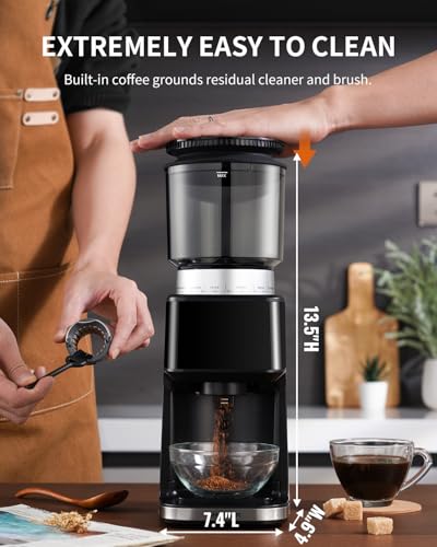 SHARDOR Conical Burr Espresso Coffee Grinder Electric with Precision Timer 2.0, Touchscreen Adjustable Burr Mill with 51 Precise Settings for Home Use, Anti-static, Stainless Steel - My Kitchen Products