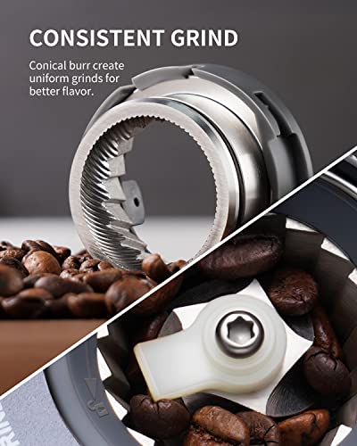 SHARDOR Conical Burr Espresso Coffee Grinder Electric with Precision Timer 2.0, Touchscreen Adjustable Burr Mill with 51 Precise Settings for Home Use, Anti-static, Stainless Steel - My Kitchen Products