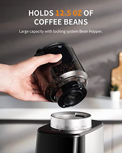 SHARDOR Conical Burr Espresso Coffee Grinder Electric with Precision Timer 2.0, Touchscreen Adjustable Burr Mill with 51 Precise Settings for Home Use, Anti-static, Stainless Steel - My Kitchen Products