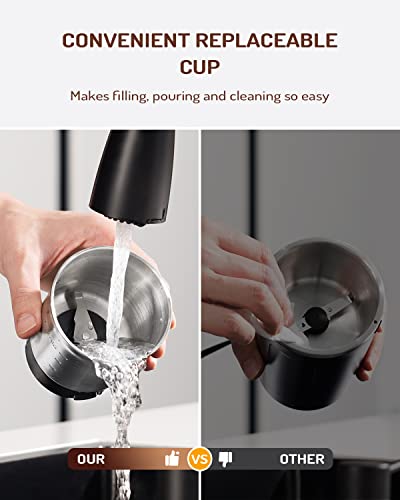 SHARDOR Electric Super Silent Blade Coffee Grinder, Timed Grind Control Rotary Knob, Adjustable Coarse to Fine for Coffee Beans, Spices & Herbs, with 1 Removable Stainless Steel Bowl, Black - My Kitchen Products