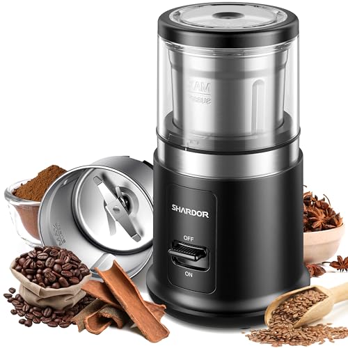 SHARDOR One Touch Coffee Grinder Electric, Spice, Herb, For Coffee Bean Spices and Seeds with 1 Removable Stainless Steel Bowl, Dry Grinder, Black - My Kitchen Products