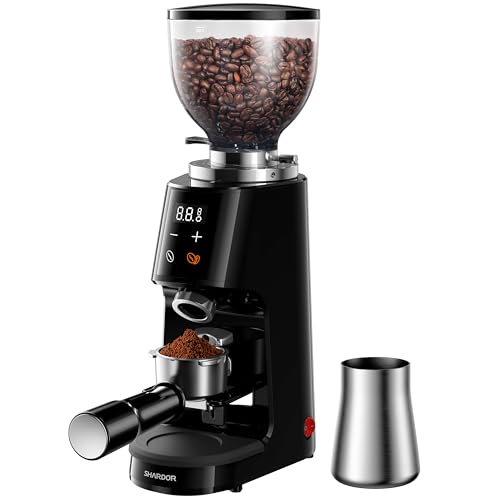 SHARDOR Professional 64mm Burr Coffee Grinder with 100 Grind Settings and All-Metal Chamber, Coffee Bean Grinder with Adjustable Electronic Timer and LED Display, Anti-Static, Black, 120V Only - My Kitchen Products