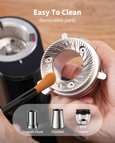 SHARDOR Professional 64mm Burr Coffee Grinder with 100 Grind Settings and All-Metal Chamber, Coffee Bean Grinder with Adjustable Electronic Timer and LED Display, Anti-Static, Black, 120V Only - My Kitchen Products