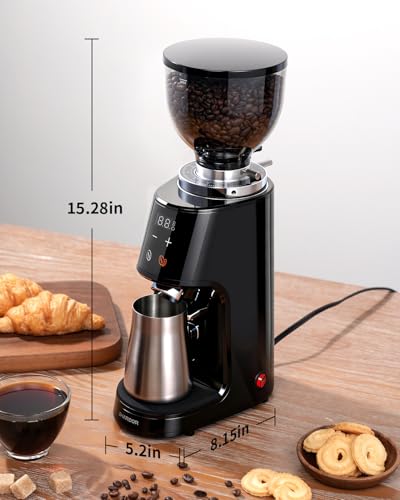 SHARDOR Professional 64mm Burr Coffee Grinder with 100 Grind Settings and All-Metal Chamber, Coffee Bean Grinder with Adjustable Electronic Timer and LED Display, Anti-Static, Black, 120V Only - My Kitchen Products