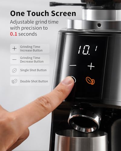 SHARDOR Professional 64mm Burr Coffee Grinder with 100 Grind Settings and All-Metal Chamber, Coffee Bean Grinder with Adjustable Electronic Timer and LED Display, Anti-Static, Black, 120V Only - My Kitchen Products