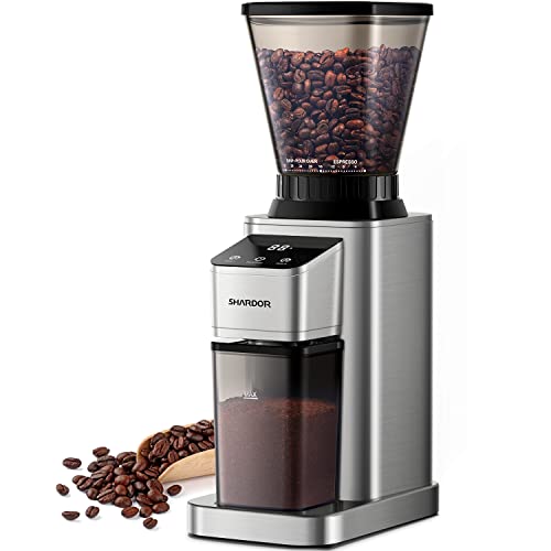 SHARDOR Professional Conical Burr Coffee Grinder, Coffee Bean Grinder with 48 Grind Settings for Espresso, Drip & French Press, Upgraded Anti-Static Technology, Precision Timer, Stainless Steel - My Kitchen Products
