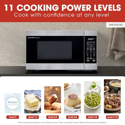 SHARP Compact Countertop Microwave Oven with Removable 10" Carousel Turntable, 700 Watt, 0.7 Cubic Feet, Stainless Steel - My Kitchen Products