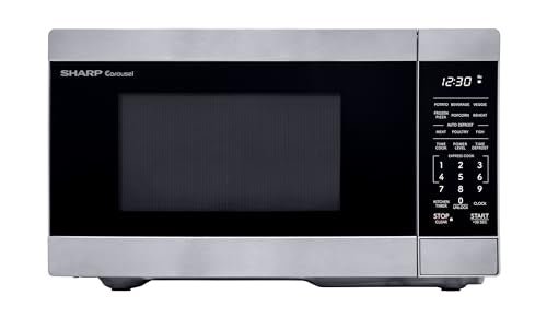 SHARP Compact Countertop Microwave Oven with Removable 10" Carousel Turntable, 700 Watt, 0.7 Cubic Feet, Stainless Steel - My Kitchen Products