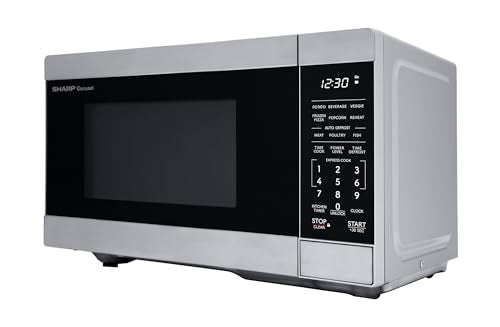 SHARP Compact Countertop Microwave Oven with Removable 10" Carousel Turntable, 700 Watt, 0.7 Cubic Feet, Stainless Steel - My Kitchen Products