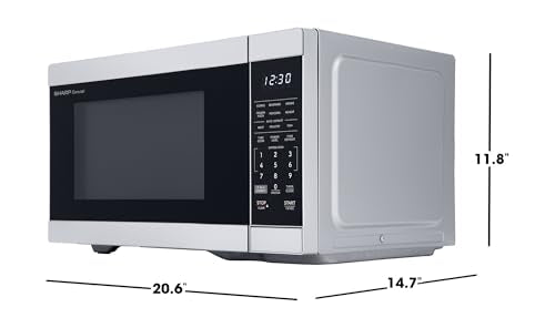 SHARP Countertop Microwave Oven Compatible with Alexa Orville Redenbacher's Certified with Removable 12.4" Carousel Turntable, 1000 Watt, 1.1 Cubic Feet, Stainless Steel - My Kitchen Products