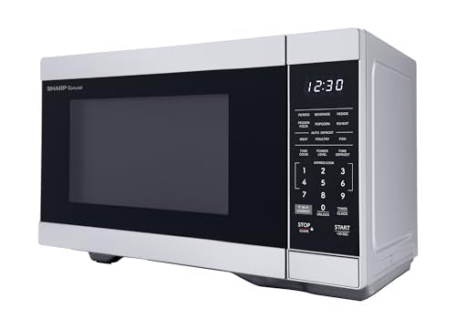 SHARP Countertop Microwave Oven Compatible with Alexa Orville Redenbacher's Certified with Removable 12.4" Carousel Turntable, 1000 Watt, 1.1 Cubic Feet, Stainless Steel - My Kitchen Products