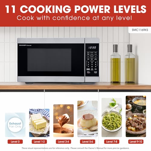 SHARP Countertop Microwave Oven Compatible with Alexa Orville Redenbacher's Certified with Removable 12.4" Carousel Turntable, 1000 Watt, 1.1 Cubic Feet, Stainless Steel - My Kitchen Products