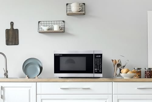 SHARP Countertop Microwave Oven Compatible with Alexa Orville Redenbacher's Certified with Removable 12.4" Carousel Turntable, 1000 Watt, 1.1 Cubic Feet, Stainless Steel - My Kitchen Products