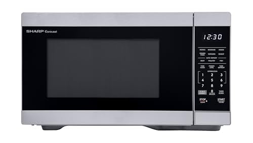SHARP Countertop Microwave Oven Compatible with Alexa Orville Redenbacher's Certified with Removable 12.4" Carousel Turntable, 1000 Watt, 1.1 Cubic Feet, Stainless Steel - My Kitchen Products