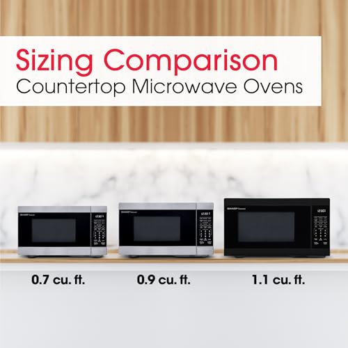 SHARP Countertop Microwave Oven with Removable 10.6" Carousel Turntable, 900 Watt, 0.9 Cubic Feet, Stainless Steel - My Kitchen Products