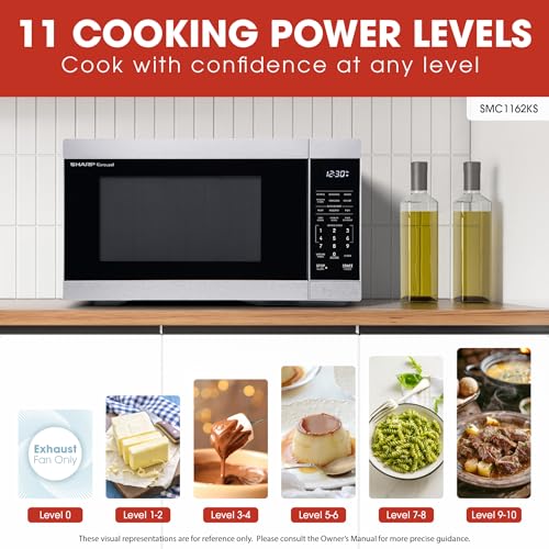 SHARP Countertop Microwave Oven with Removable 12.4" Carousel Turntable, 1000 Watt, 1.1 Cubic Feet, Stainless Steel - My Kitchen Products