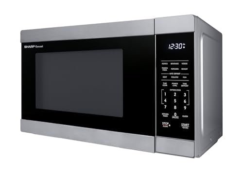 SHARP Countertop Microwave Oven with Removable 12.4" Carousel Turntable, 1000 Watt, 1.1 Cubic Feet, Stainless Steel - My Kitchen Products