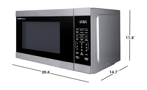 SHARP Countertop Microwave Oven with Removable 12.4" Carousel Turntable, 1000 Watt, 1.1 Cubic Feet, Stainless Steel - My Kitchen Products