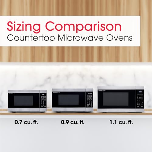 SHARP Countertop Microwave Oven with Removable 12.4" Carousel Turntable, 1000 Watt, 1.1 Cubic Feet, Stainless Steel - My Kitchen Products
