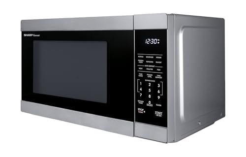 SHARP Countertop Microwave Oven with Removable 12.4" Carousel Turntable, 1000 Watt, 1.1 Cubic Feet, Stainless Steel - My Kitchen Products