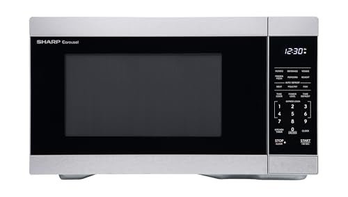 SHARP Countertop Microwave Oven with Removable 12.4" Carousel Turntable, 1000 Watt, 1.1 Cubic Feet, Stainless Steel - My Kitchen Products