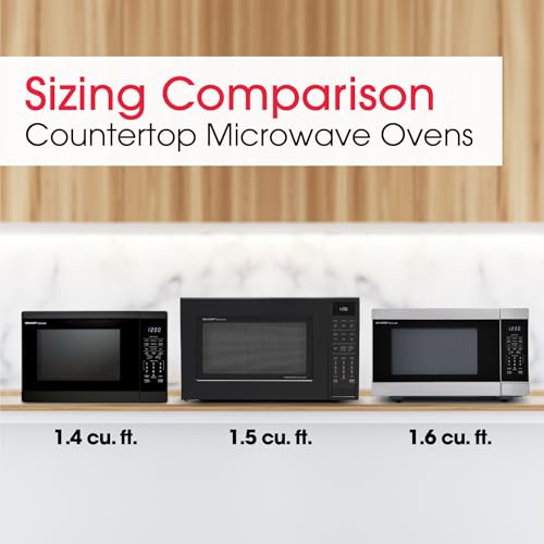 SHARP Countertop Microwave Oven with Removable 12.4" Carousel Turntable, 1100 Watt, 1.4 Cubic Feet, Black - My Kitchen Products