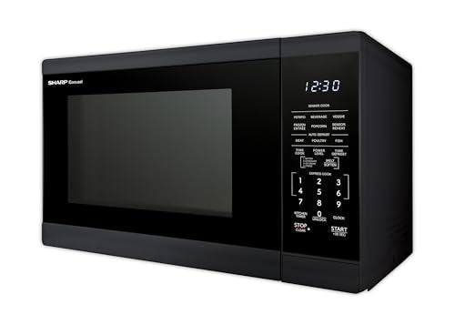 SHARP Countertop Microwave Oven with Removable 12.4" Carousel Turntable, 1100 Watt, 1.4 Cubic Feet, Black - My Kitchen Products