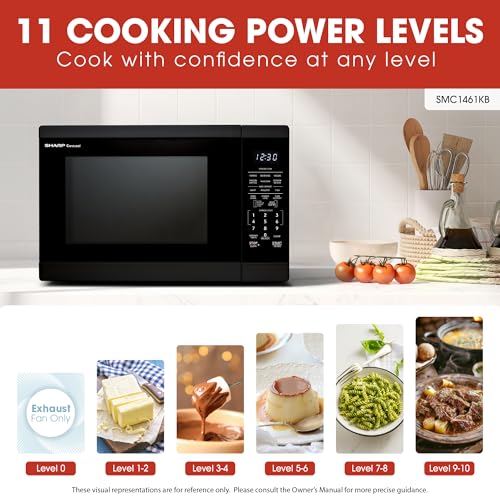 SHARP Countertop Microwave Oven with Removable 12.4" Carousel Turntable, 1100 Watt, 1.4 Cubic Feet, Black - My Kitchen Products