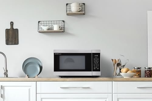 SHARP Countertop Microwave Oven with Removable 13.6" Carousel Turntable, 1100 Watt, 1.6 Cubic Feet, Stainless Steel - My Kitchen Products