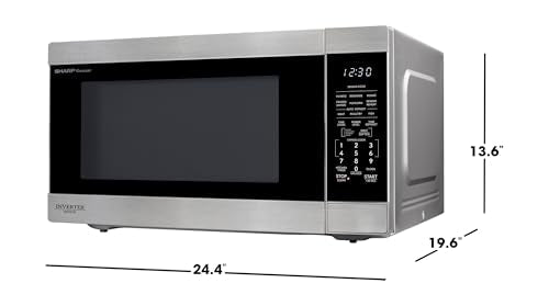 SHARP Countertop Microwave Oven with Removable 16.5" Carousel Turntable, 1200 Watt, 2.2 Cubic Feet, Stainless Steel - My Kitchen Products