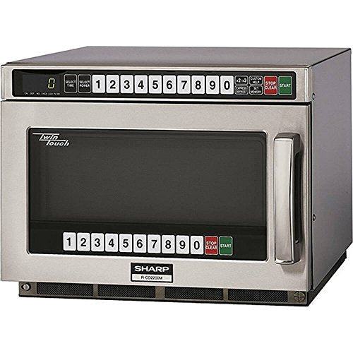 Sharp R-CD2200M Commercial Microwave Oven, TwinTouch Heavy Duty with Dual TouchPads, 2200 Watt, 0.75 Cubic-Foot Capacity, Stainless Steel - My Kitchen Products