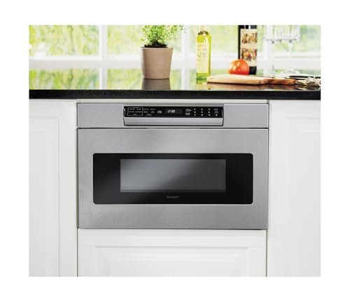 SHARP SMD2470ASY Microwave Drawer Oven, 24-inch, 1.2 Cubic Feet, 950 Watt, Concealed Control Panel with Digital LCD Display, Stainless Steel - My Kitchen Products