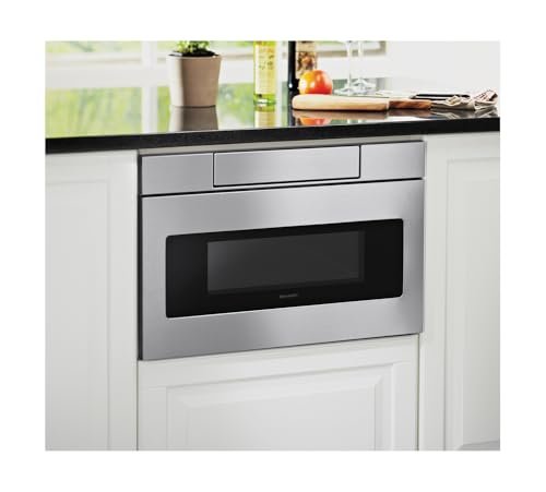 SHARP SMD2470ASY Microwave Drawer Oven, 24-inch, 1.2 Cubic Feet, 950 Watt, Concealed Control Panel with Digital LCD Display, Stainless Steel - My Kitchen Products