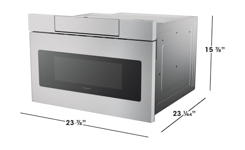 SHARP SMD2470ASY Microwave Drawer Oven, 24-inch, 1.2 Cubic Feet, 950 Watt, Concealed Control Panel with Digital LCD Display, Stainless Steel - My Kitchen Products
