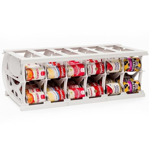 Shelf Reliance Cansolidator Pantry Plus - 1-Pack Can Organizer for Pantry, Stackable Soda Can Storage for Kitchen, Holds 60